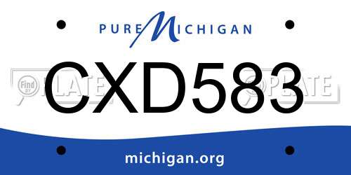 CXD583 Michigan License Plate