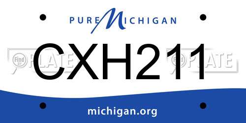 CXH211 Michigan License Plate