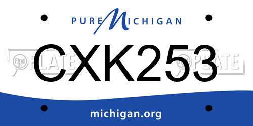 CXK253 Michigan License Plate