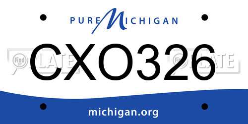 CXO326 Michigan License Plate
