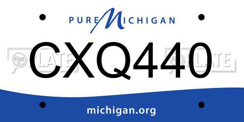 CXQ440 Michigan License Plate
