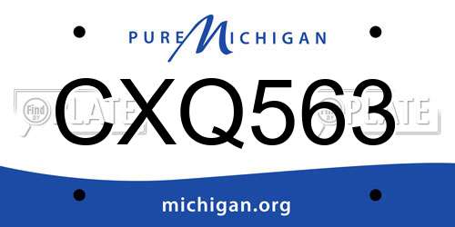 CXQ563 Michigan License Plate