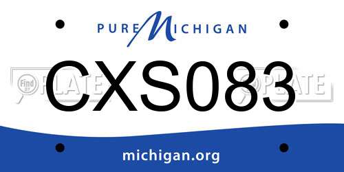 CXS083 Michigan License Plate