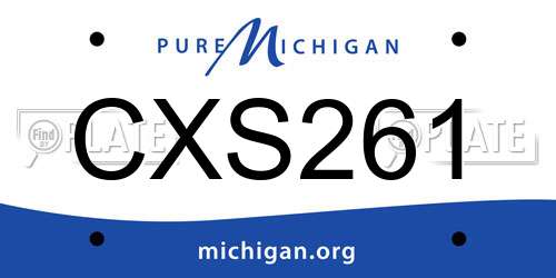 CXS261 Michigan License Plate
