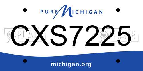 CXS7225 Michigan License Plate