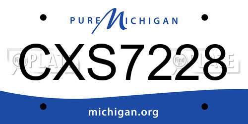 CXS7228 Michigan License Plate