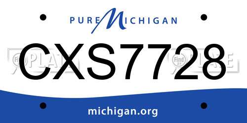 CXS7728 Michigan License Plate