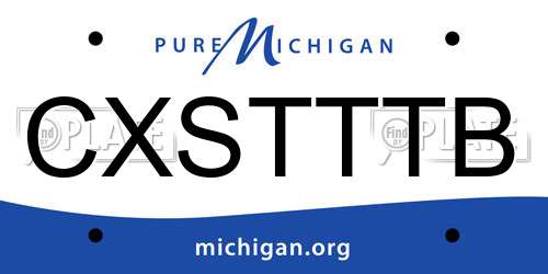 CXSTTTB Michigan License Plate