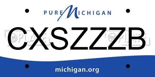 CXSZZZB Michigan License Plate