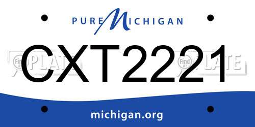 CXT2221 Michigan License Plate