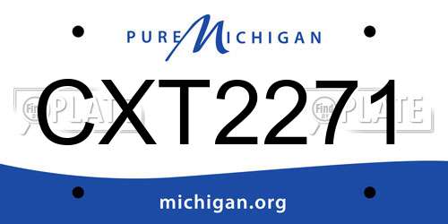 CXT2271 Michigan License Plate