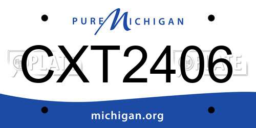 CXT2406 Michigan License Plate