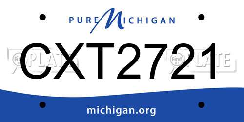 CXT2721 Michigan License Plate