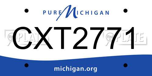 CXT2771 Michigan License Plate