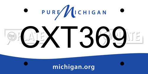 CXT369 Michigan License Plate