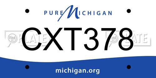 CXT378 Michigan License Plate