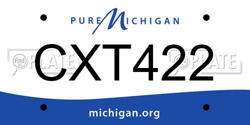 CXT422 Michigan License Plate