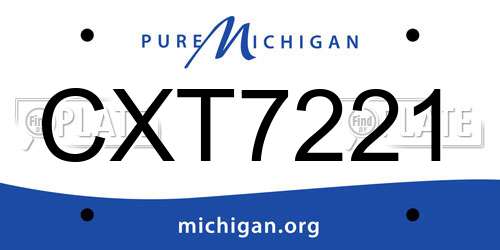 CXT7221 Michigan License Plate