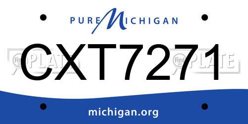 CXT7271 Michigan License Plate