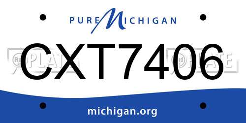 CXT7406 Michigan License Plate