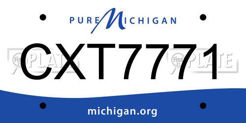 CXT7771 Michigan License Plate
