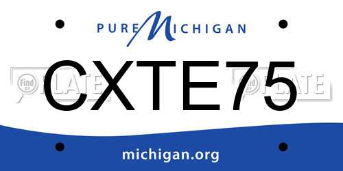 CXTE75 Michigan License Plate
