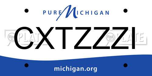 CXTZZZI Michigan License Plate