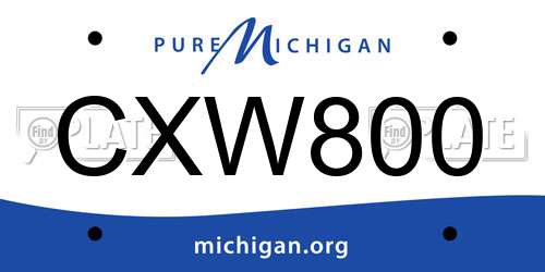 CXW800 Michigan License Plate