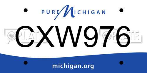 CXW976 Michigan License Plate