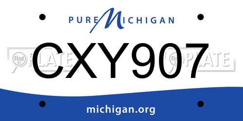 CXY907 Michigan License Plate