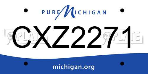CXZ2271 Michigan License Plate