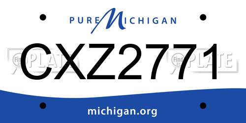 CXZ2771 Michigan License Plate