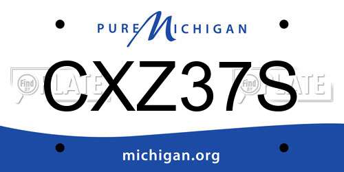 CXZ37S Michigan License Plate