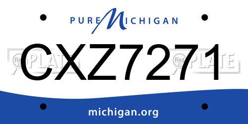CXZ7271 Michigan License Plate