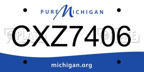 CXZ7406 Michigan License Plate
