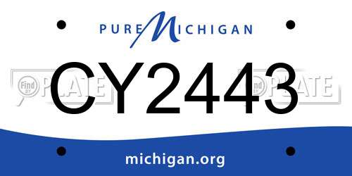 CY2443 Michigan License Plate