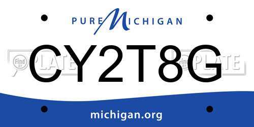 CY2T8G Michigan License Plate