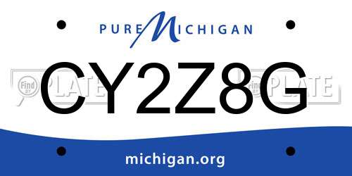 CY2Z8G Michigan License Plate
