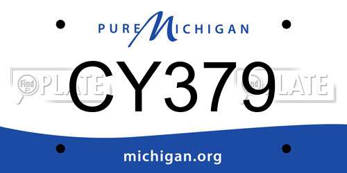 CY379 Michigan License Plate