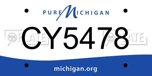 CY5478 Michigan License Plate
