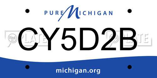 CY5D2B Michigan License Plate