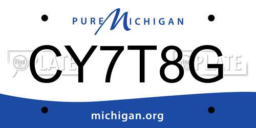 CY7T8G Michigan License Plate