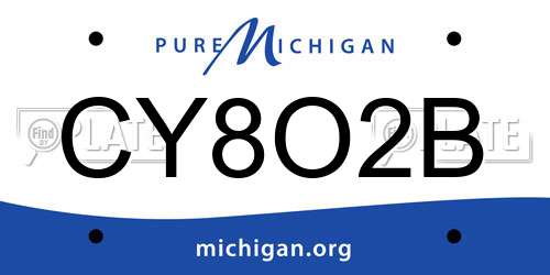 CY8O2B Michigan License Plate