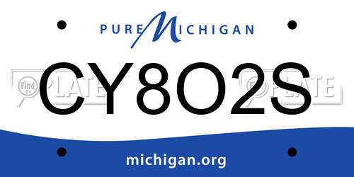 CY8O2S Michigan License Plate