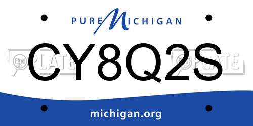CY8Q2S Michigan License Plate