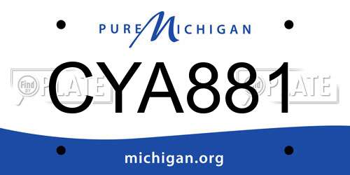 CYA881 Michigan License Plate
