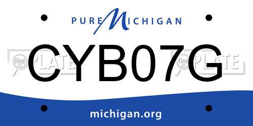 CYB07G Michigan License Plate