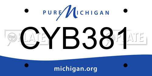 CYB381 Michigan License Plate