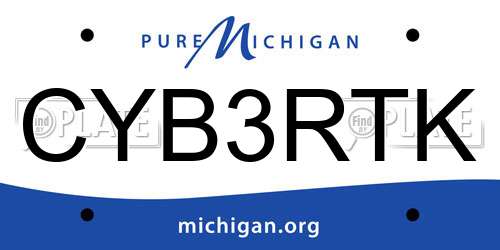 CYB3RTK Michigan License Plate