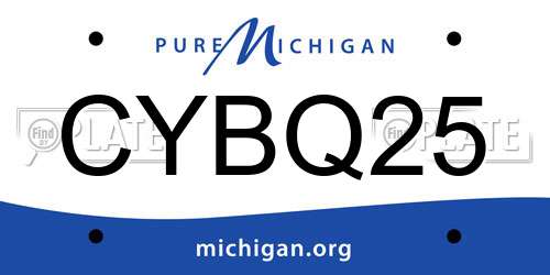 CYBQ25 Michigan License Plate